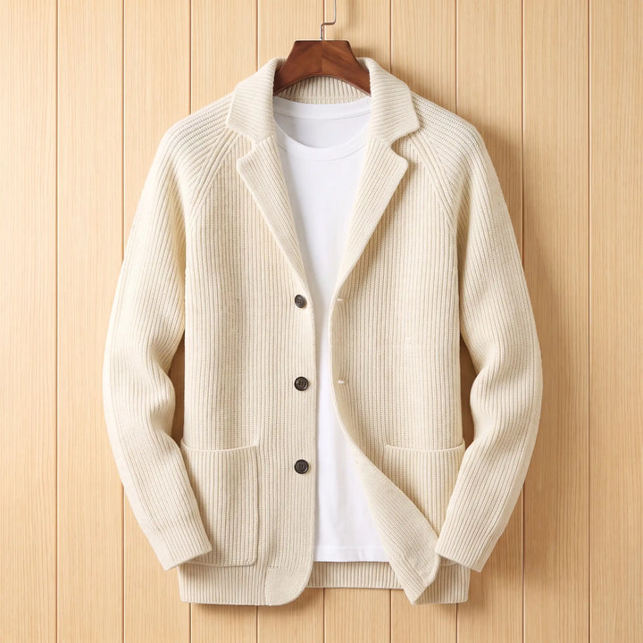 SOFT COLLAR WOOL CARDIGAN