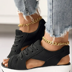 Lexi | Open-toe Wedge Trainers