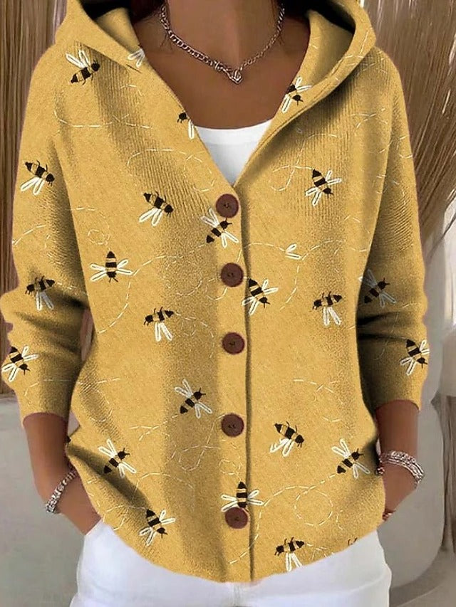 Leila | Button Hooded Sweater