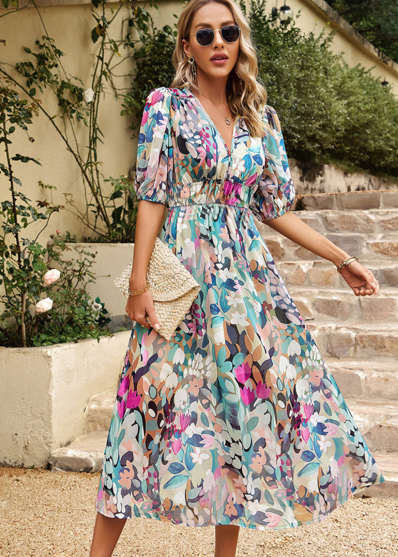 Violetta | Elegant Abstract Summer Dress