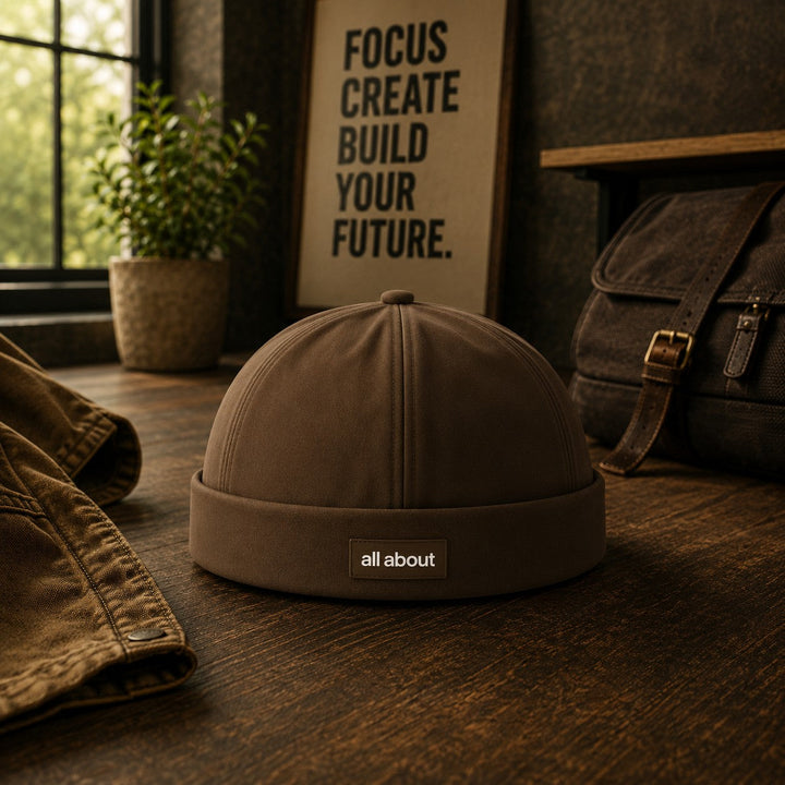 WOVEN PATCH ROLLED CAP