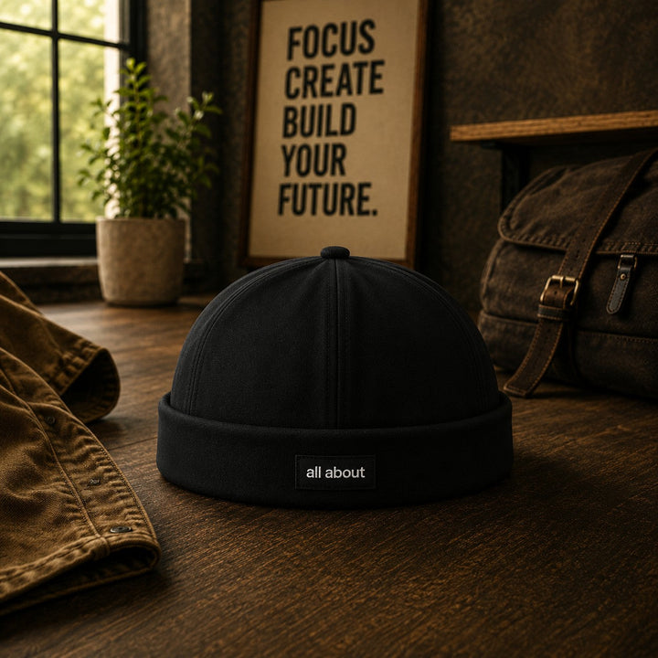 WOVEN PATCH ROLLED CAP