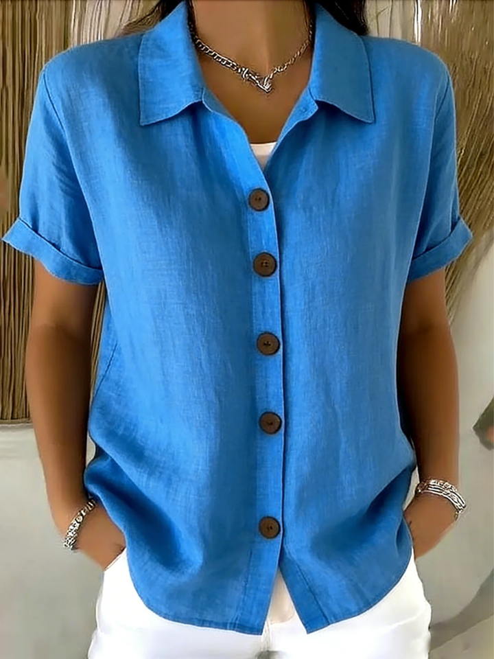 Seraphina - Classic Cotton Button-Front Blouse