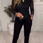 Cherry | Long Sleeve Sequin Top