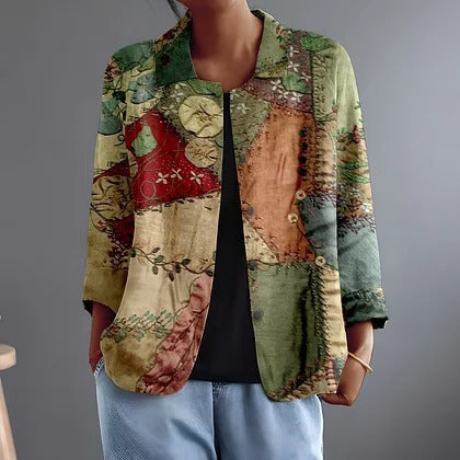 Katalin | Printed Patchwork Blouse
