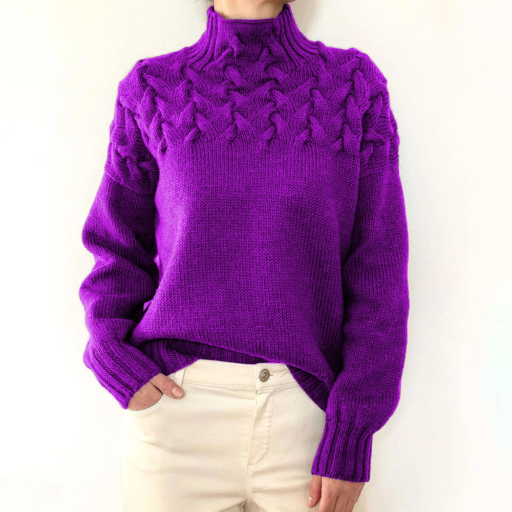 Mella - Cozy Turtleneck Knit Sweater